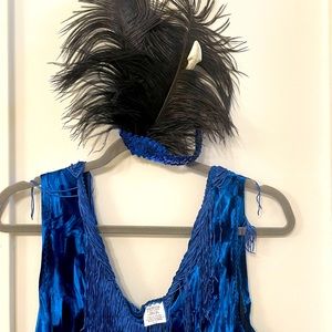 Flapper costume womens xl includes feather head piece